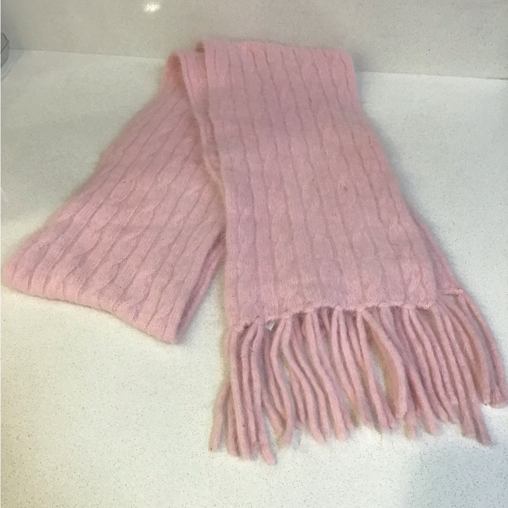 Pink Angora Scarf